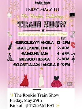 ROOKIE TRAIN SHOW! MAY 29th! COME JOIN US FOR LOTS OF GREAT FINDS! 
👚 👗 👖